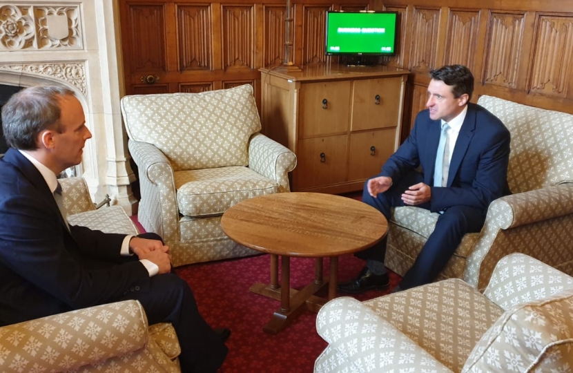 Ben Everitt MP Meeting Dominic Raab, the Foreign Secretary, in Westminster