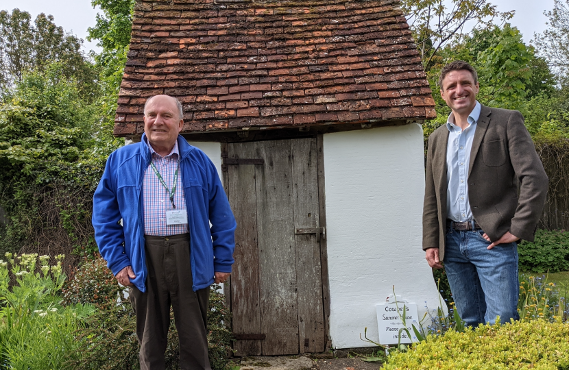 Ben Everitt MP in the gardens of the Cowper and Newton Museum