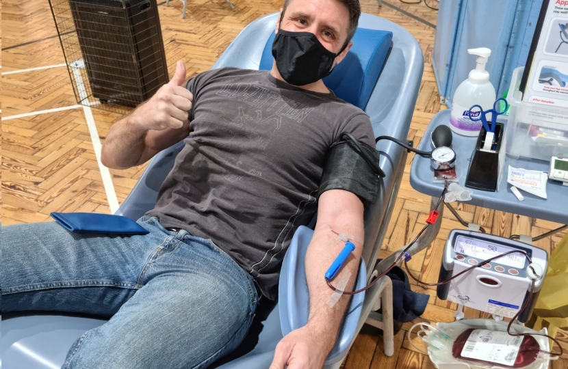 Ben Everitt MP Giving Blood