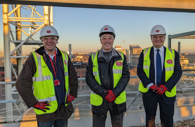 Ben Everitt MP on a tour of the new Santander HQ in Central Milton Keynes