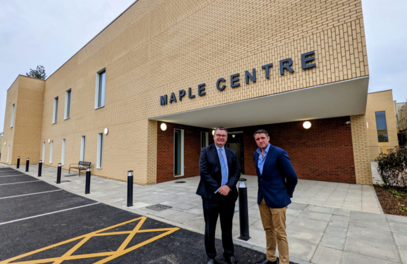 Ben Everitt MP and Iain Stewart MP at the new Maple Centre supported by £10 million of Government funding