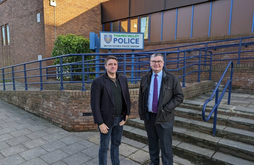 Ben Everitt MP and Iain Stewart MP at Milton Keynes police station