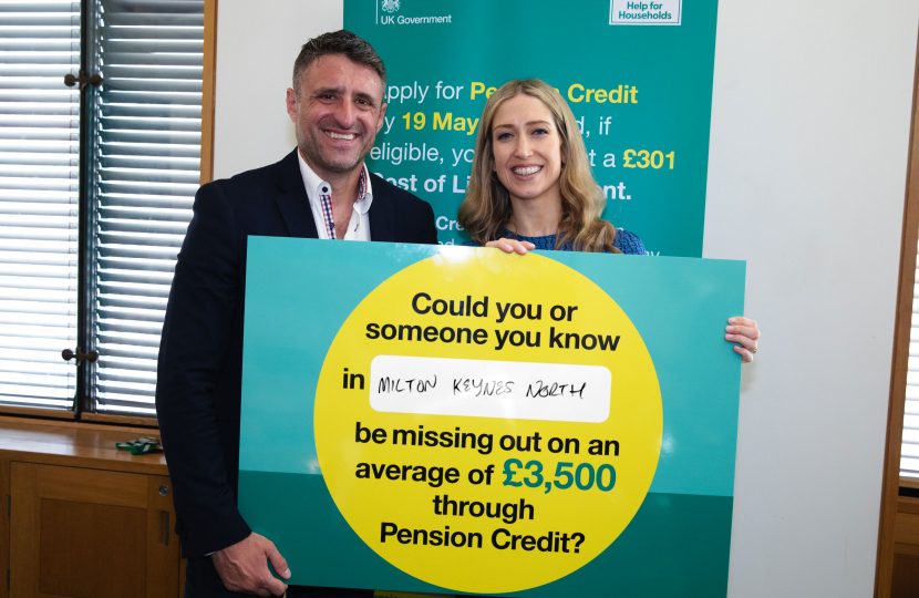 Ben with Pensions Minister Laura Trott
