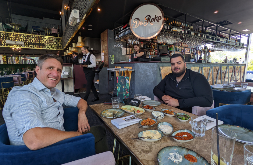 Ben Everitt MP visiting DeRoka Restaurant
