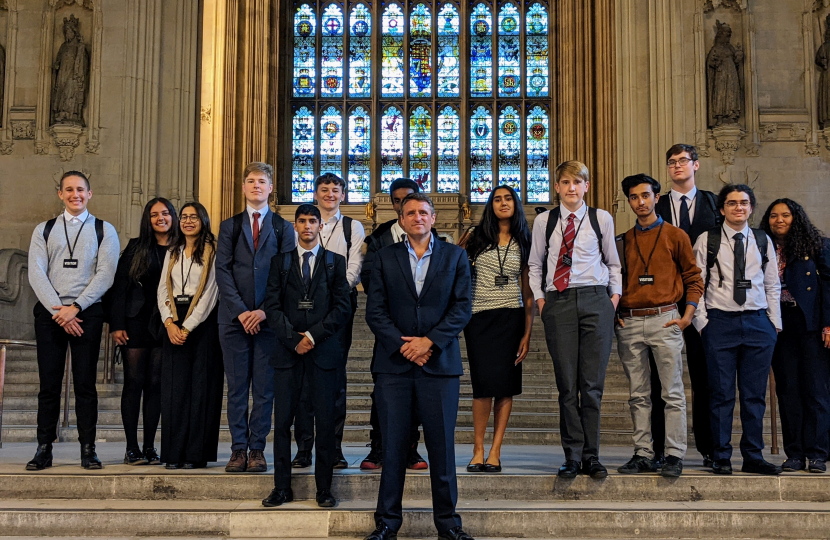Students on Parliamentary Taster Day in Westminster Hall