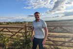 Ben Everitt MP in Hanslope with farmers' fields in the background