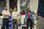 Home Secretary Suella Braverman at Boxing Clever MK with Ben Everitt MP and Police & Crime Commissioner Matthew Barber