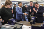 Prime Minister Rishi Sunak meeting apprentices at Milton Keynes College with Ben Everitt MP and Iain Stewart MP