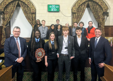 Ben Everitt MP, Iain Stewart MP and the judges and participants of the Milton Keynes Schools Parliamentary Debate Competition 2023